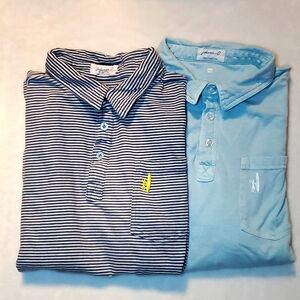 johnnie-O Boys Navy Striped Polo & Light Blue Polo Set